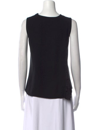 CH Carolina Herrera Bateau Neckline Sleeveless Top