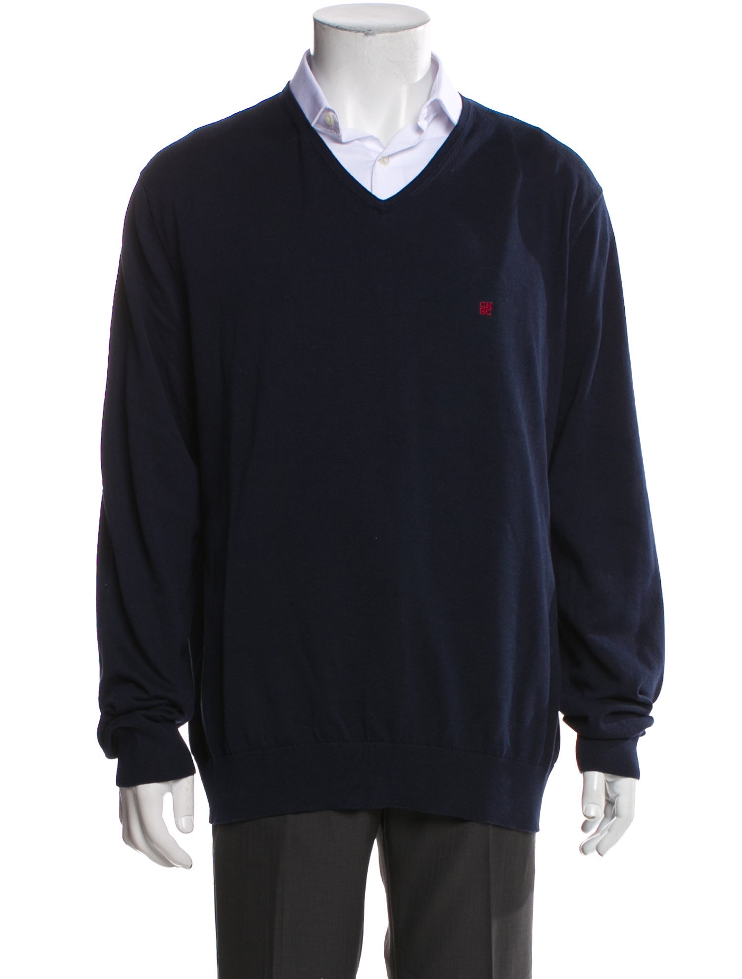 CH Carolina Herrera V-Neck Long Sleeve Pullover