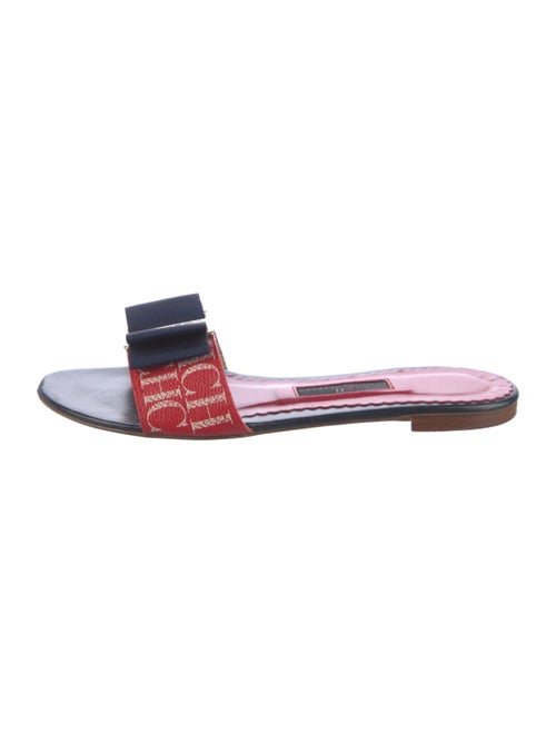 CH Carolina Herrera Leather Printed Slides