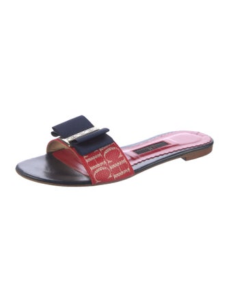 CH Carolina Herrera Leather Printed Slides
