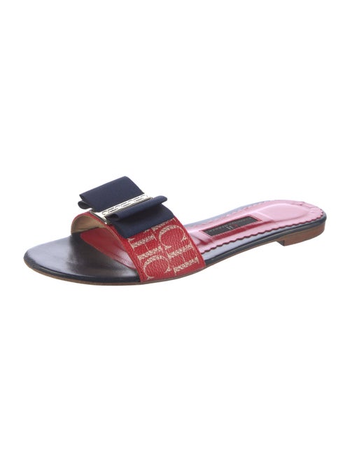 CH Carolina Herrera Leather Printed Slides