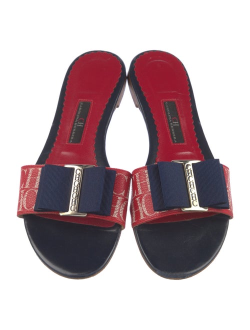 CH Carolina Herrera Leather Printed Slides