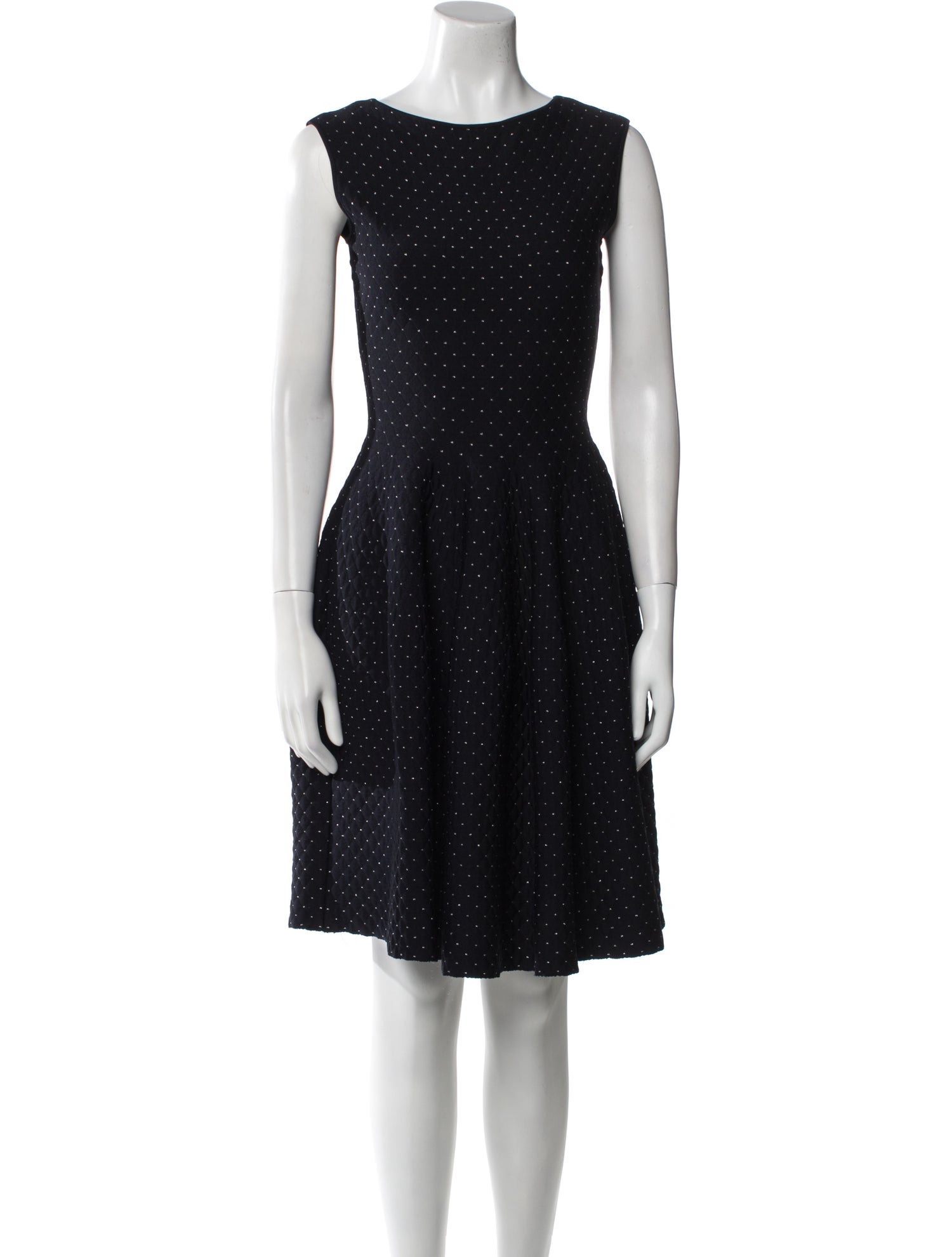 CH Carolina Herrera Polka Dot Print Knee-Length Dress