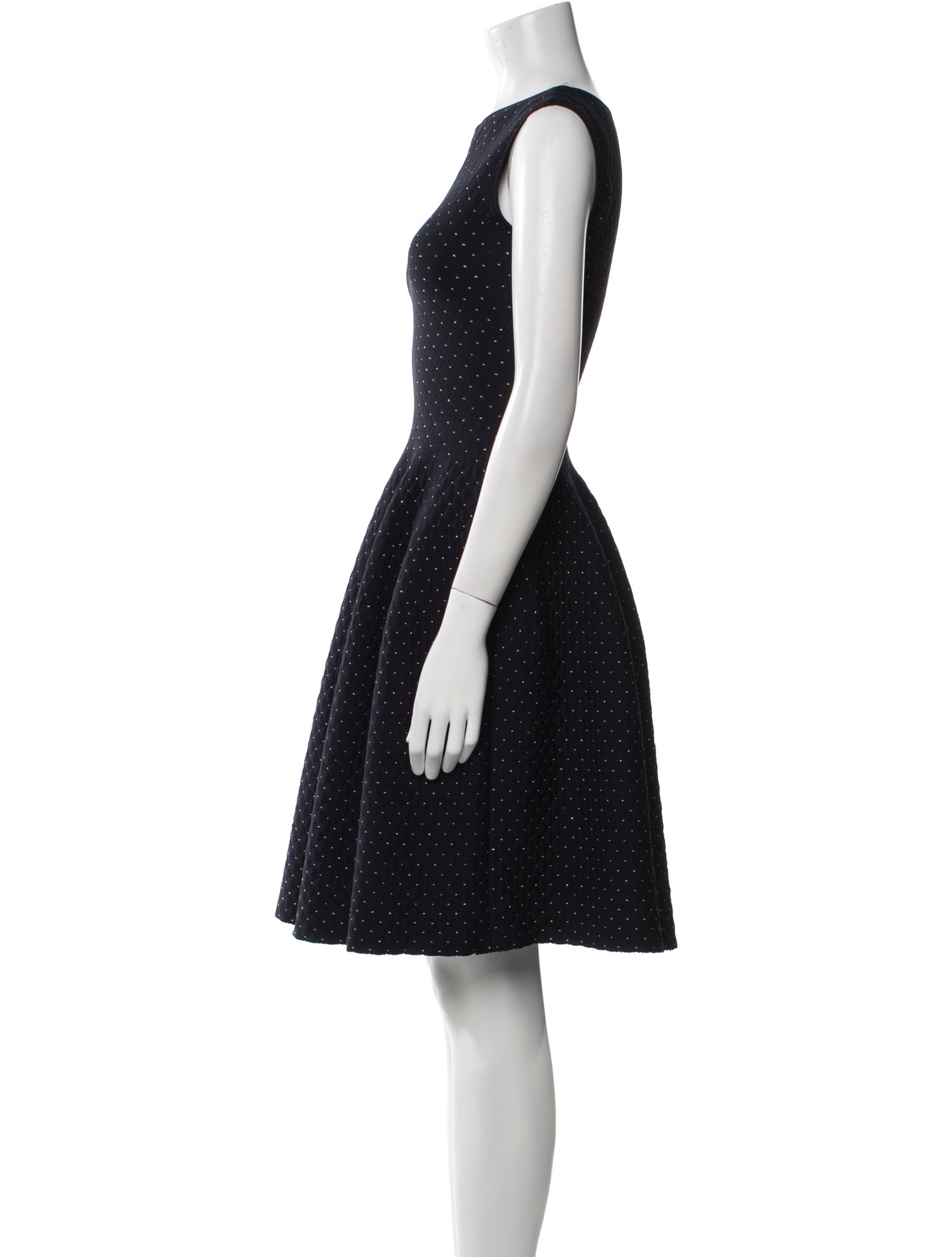 CH Carolina Herrera Polka Dot Print Knee-Length Dress