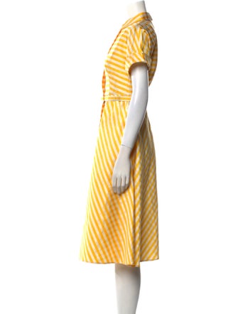 CH Carolina Herrera Plaid Print Midi Length Dress