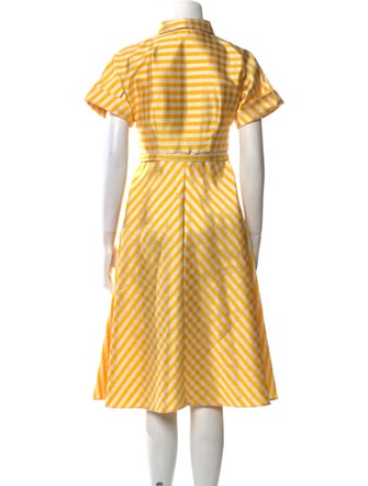 CH Carolina Herrera Plaid Print Midi Length Dress