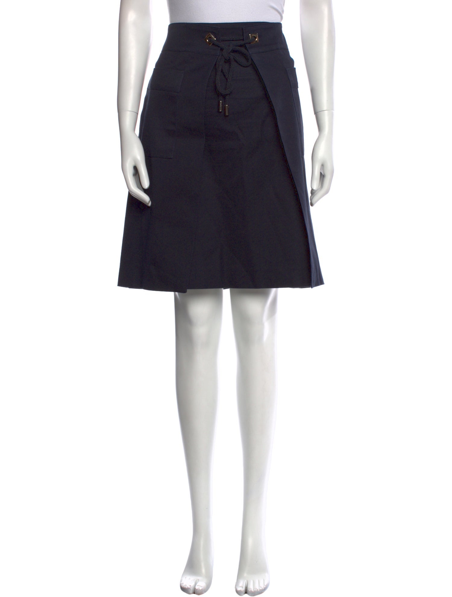 CH Carolina Herrera Pleated Accents Knee-Length Skirt