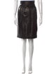CH Carolina Herrera Leather Knee-Length Skirt