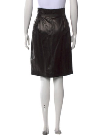 CH Carolina Herrera Leather Knee-Length Skirt