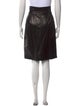 CH Carolina Herrera Leather Knee-Length Skirt