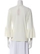 CH Carolina Herrera Tie Neck Three-Quarter Sleeve Blouse