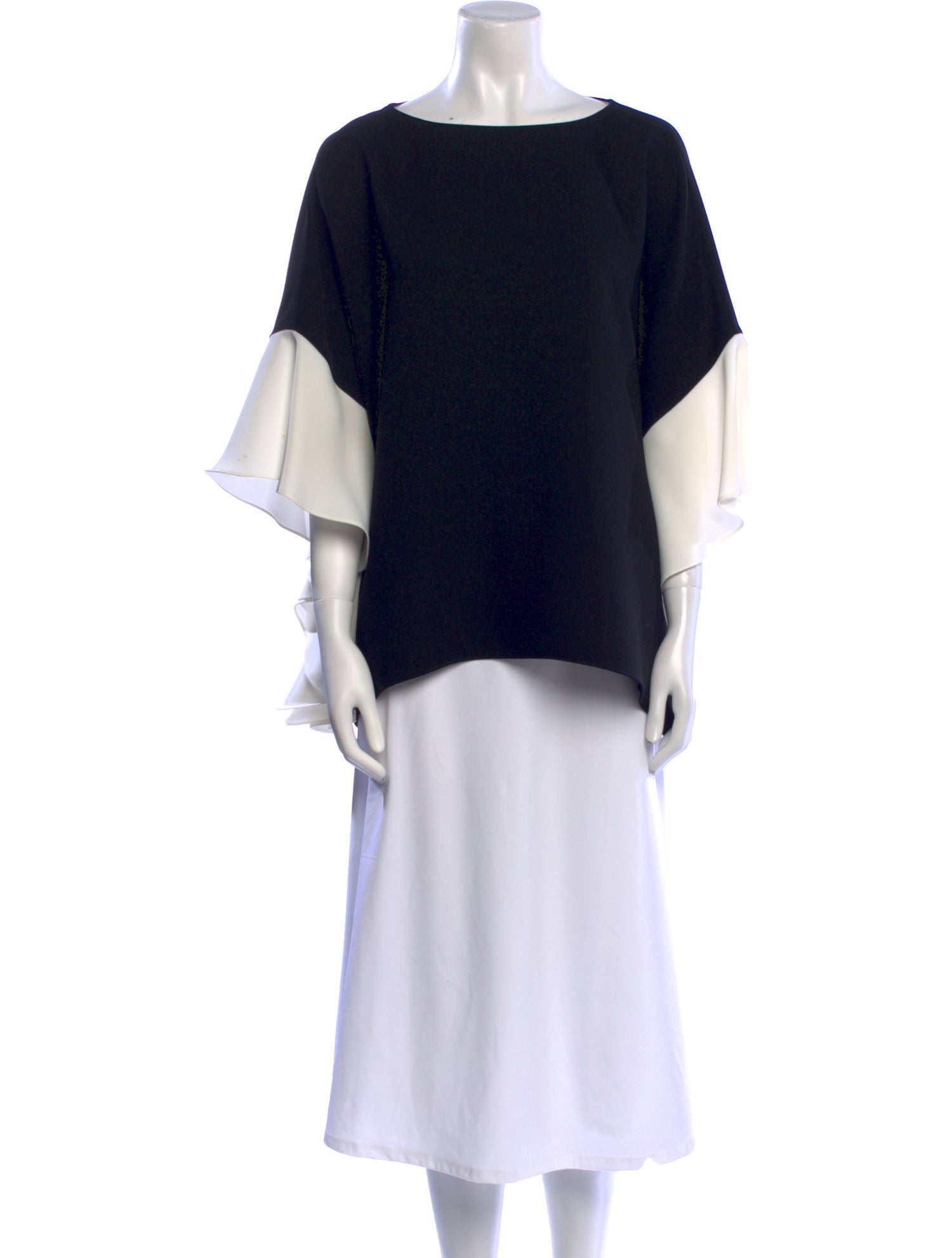 CH Carolina Herrera Scoop Neck Three-Quarter Sleeve Top