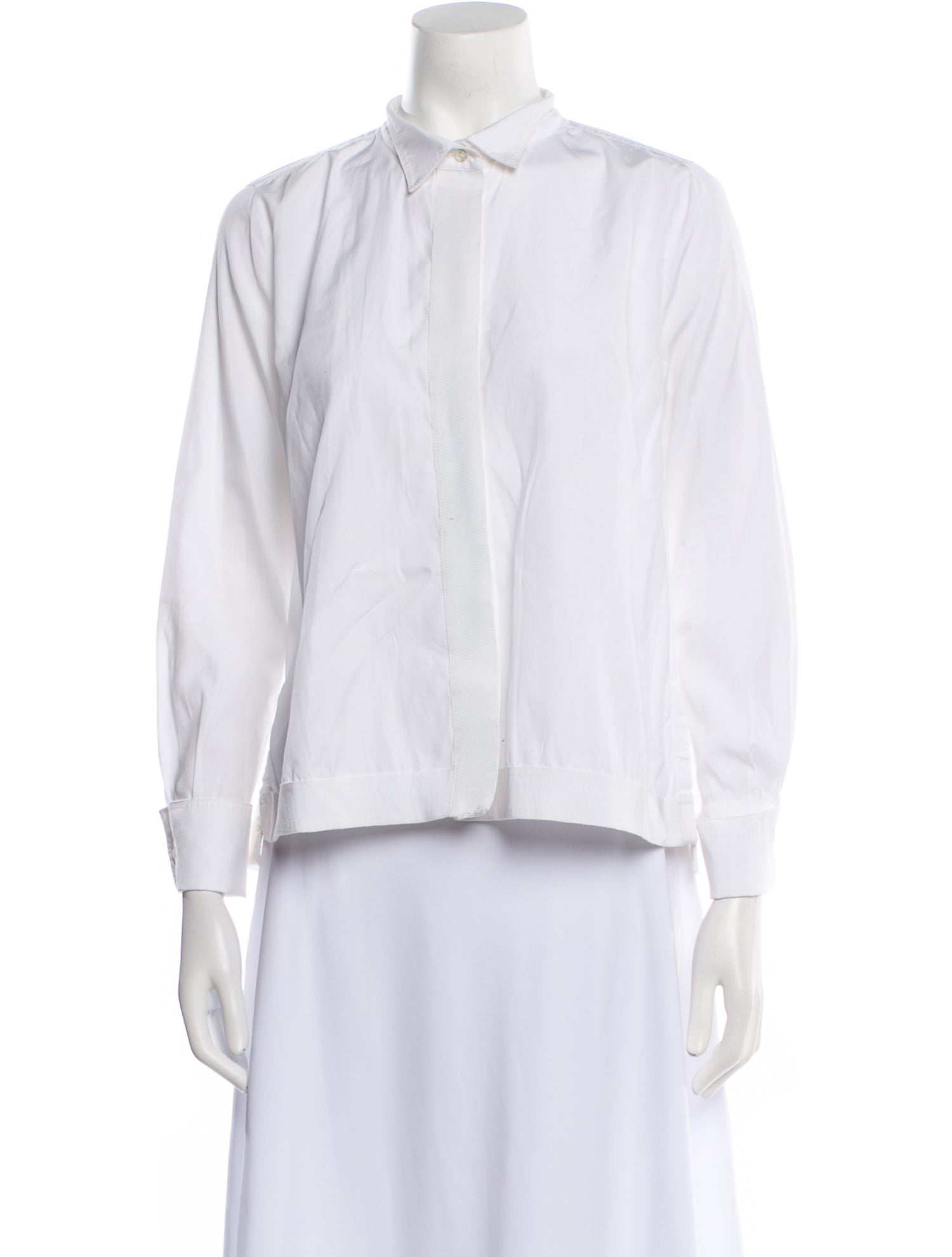 CH Carolina Herrera Three-Quarter Sleeve Button-Up Top