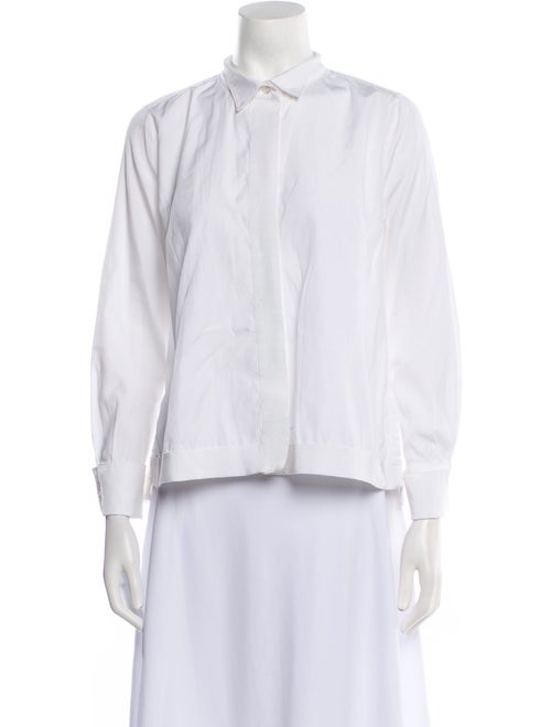 CH Carolina Herrera Three-Quarter Sleeve Button-Up Top