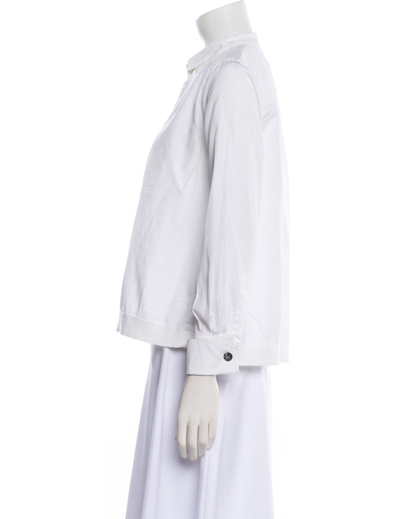 CH Carolina Herrera Three-Quarter Sleeve Button-Up Top