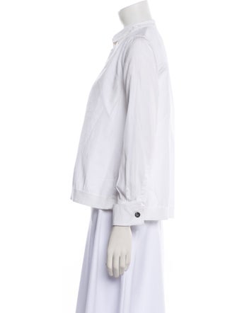 CH Carolina Herrera Three-Quarter Sleeve Button-Up Top