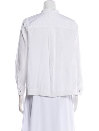 CH Carolina Herrera Three-Quarter Sleeve Button-Up Top