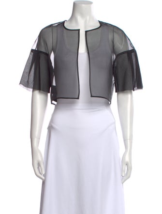 CH Carolina Herrera Silk Crew Neck Crop Top