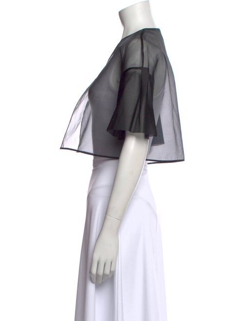 CH Carolina Herrera Silk Crew Neck Crop Top