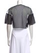 CH Carolina Herrera Silk Crew Neck Crop Top
