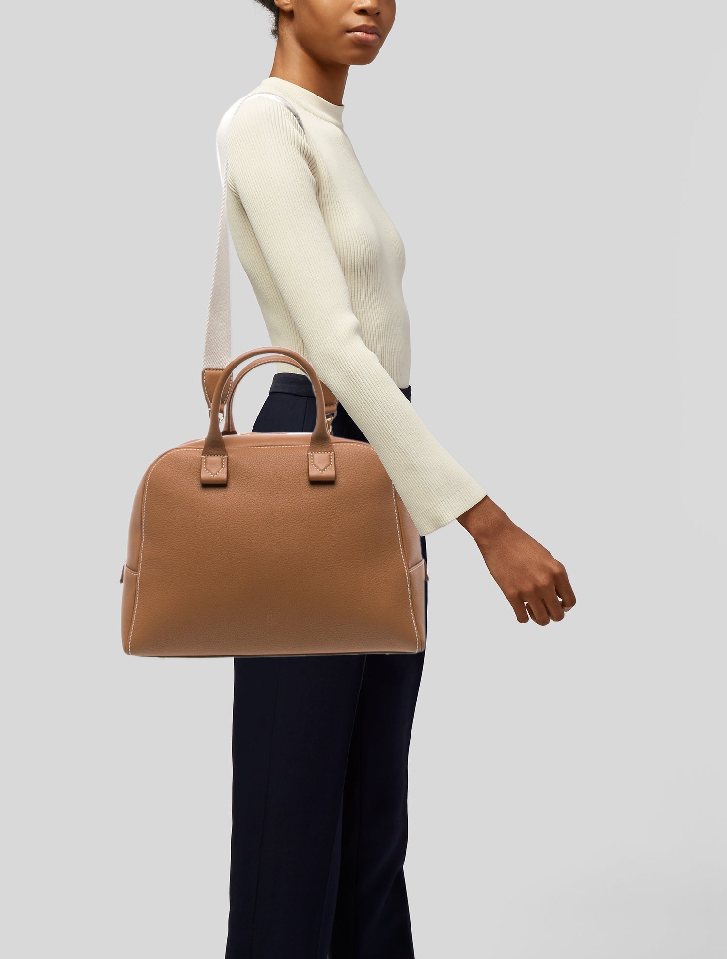 CH Carolina Herrera Leather Top Handle Bag