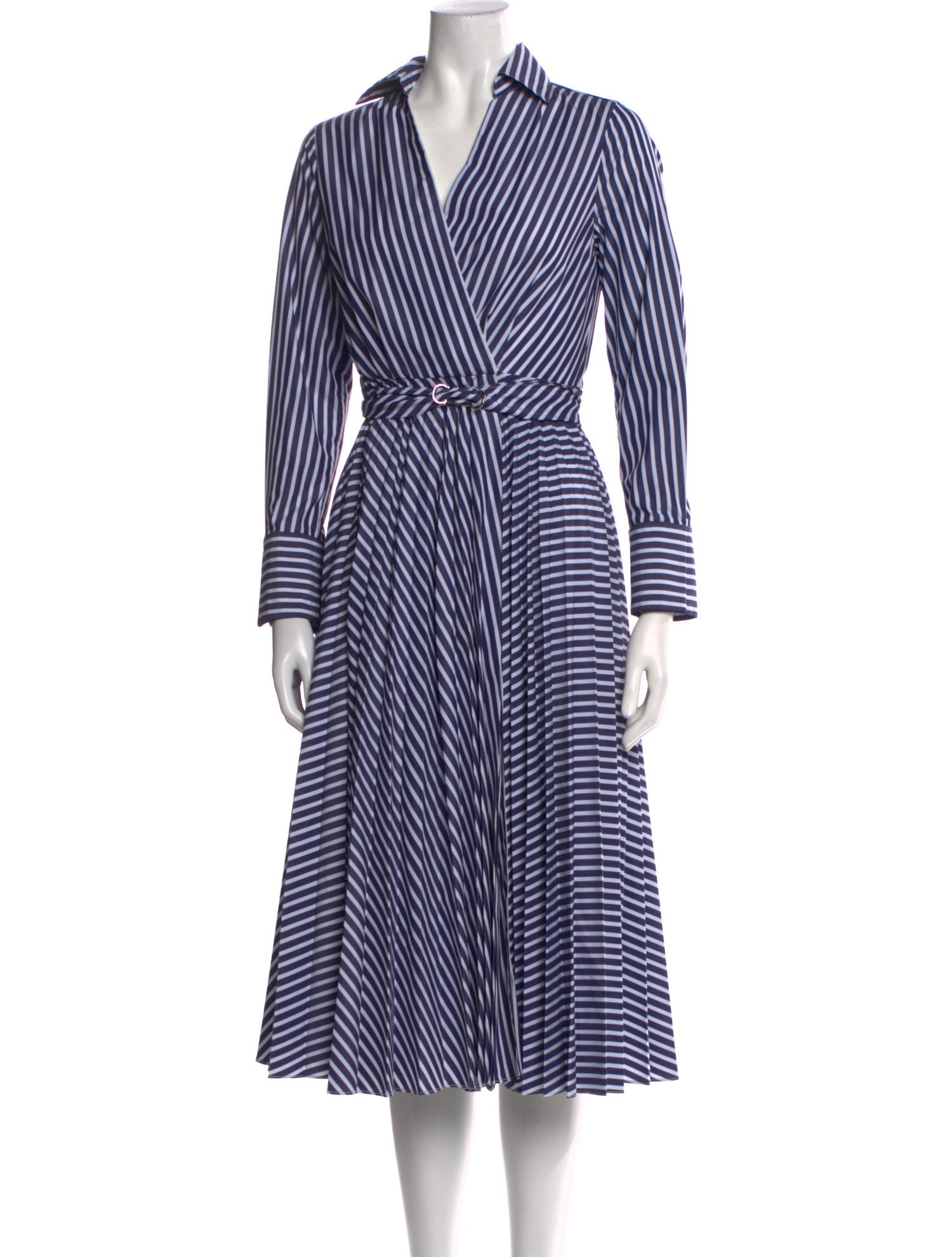 CH Carolina Herrera Striped Midi Length Dress