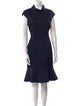 CH Carolina Herrera Turtleneck Midi Length Dress