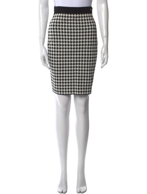 CH Carolina Herrera Houndstooth Print Knee-Length Skirt