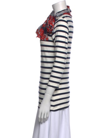 CH Carolina Herrera Striped Cowl Neck Top