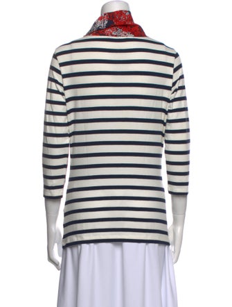 CH Carolina Herrera Striped Cowl Neck Top
