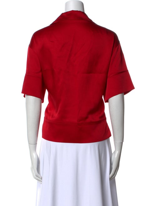 CH Carolina Herrera Satin Short Sleeve Polo