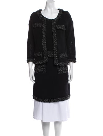 CH Carolina Herrera Crochet Raw-Edge Trim Short Set