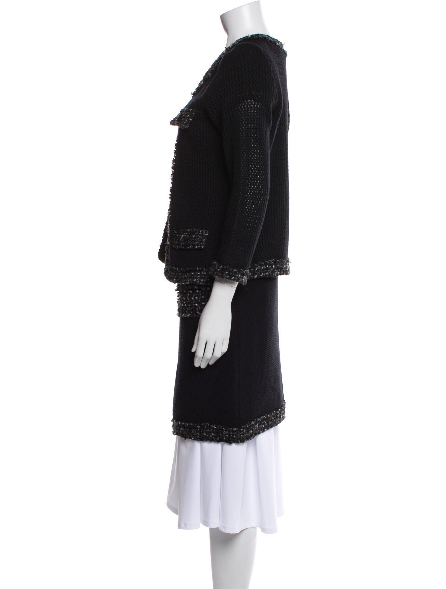 CH Carolina Herrera Crochet Raw-Edge Trim Short Set