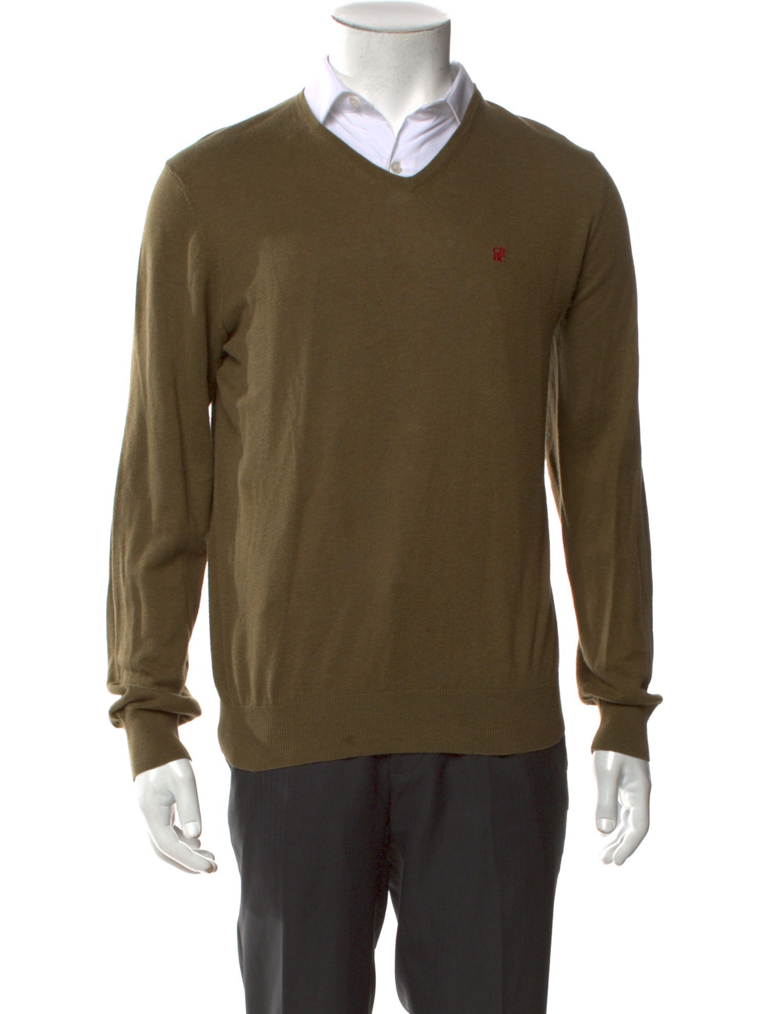 CH Carolina Herrera V-Neck Long Sleeve Pullover