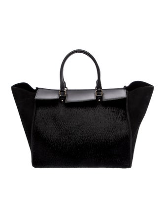 CH Carolina Herrera Suede Top Handle Bag