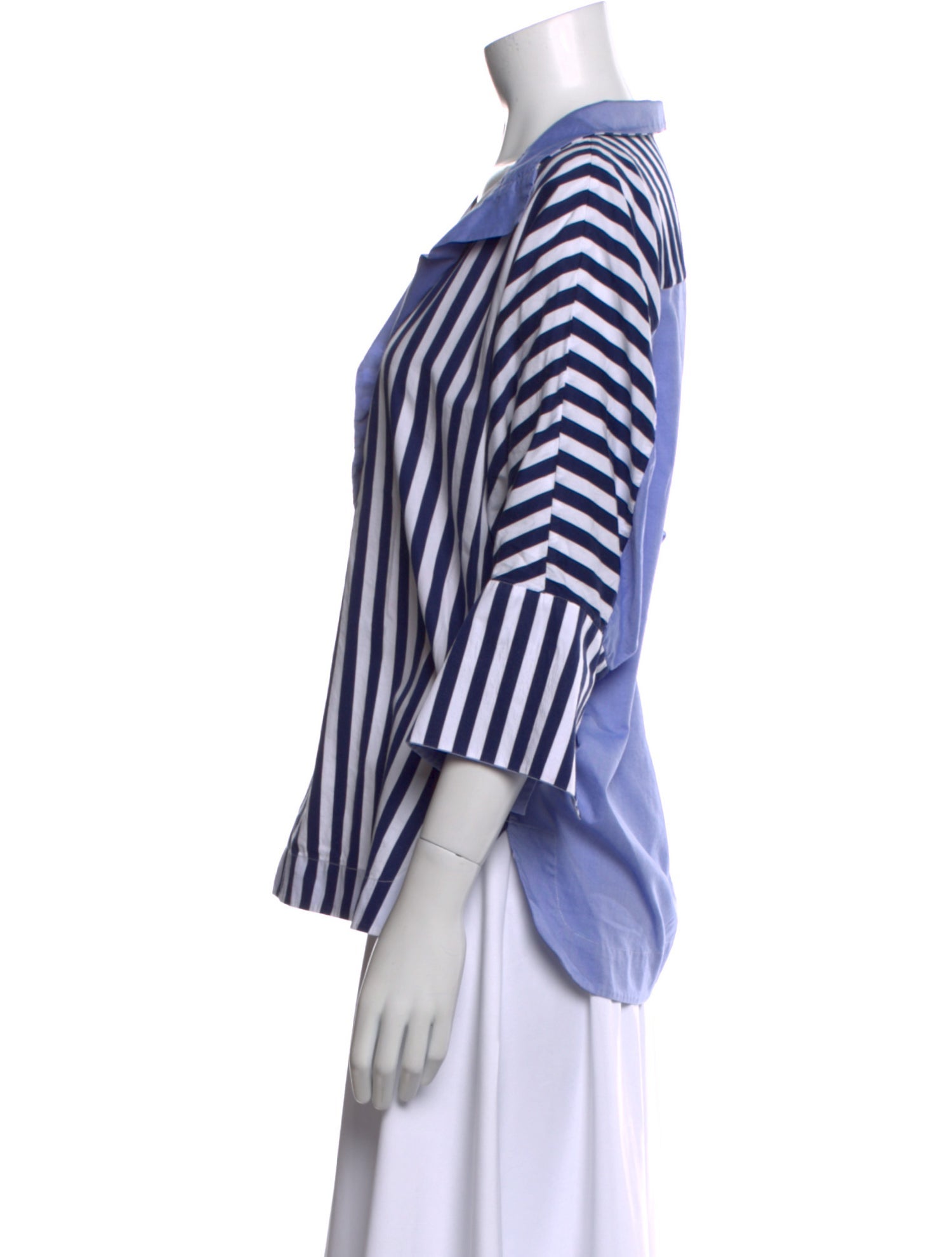 CH Carolina Herrera Striped V-Neck Polo
