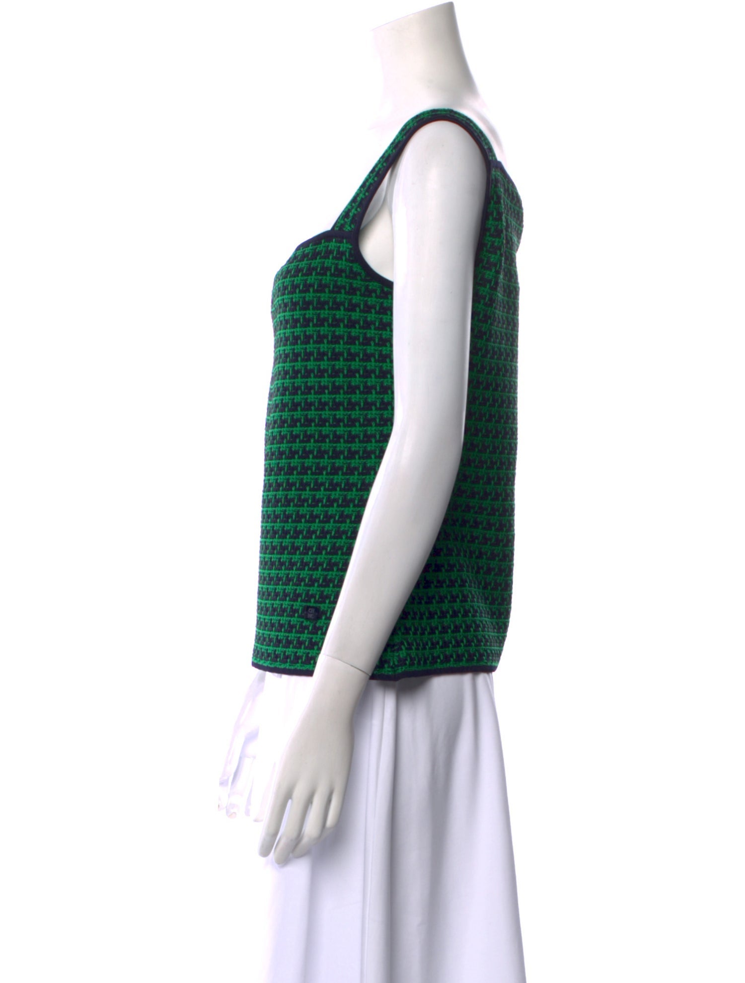 CH Carolina Herrera Printed Square Neckline Top w/ Tags