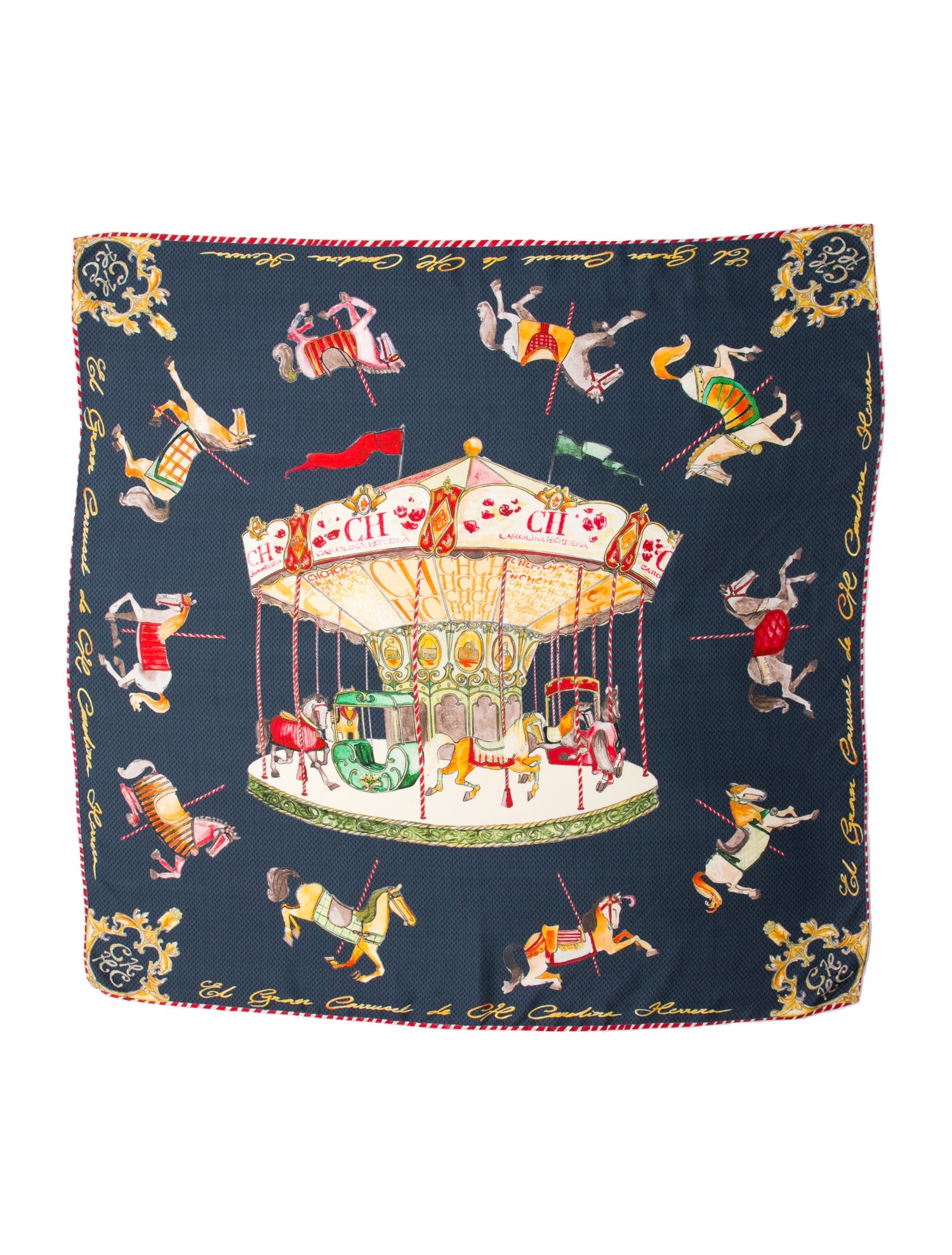 CH Carolina Herrera Silk Printed Scarf