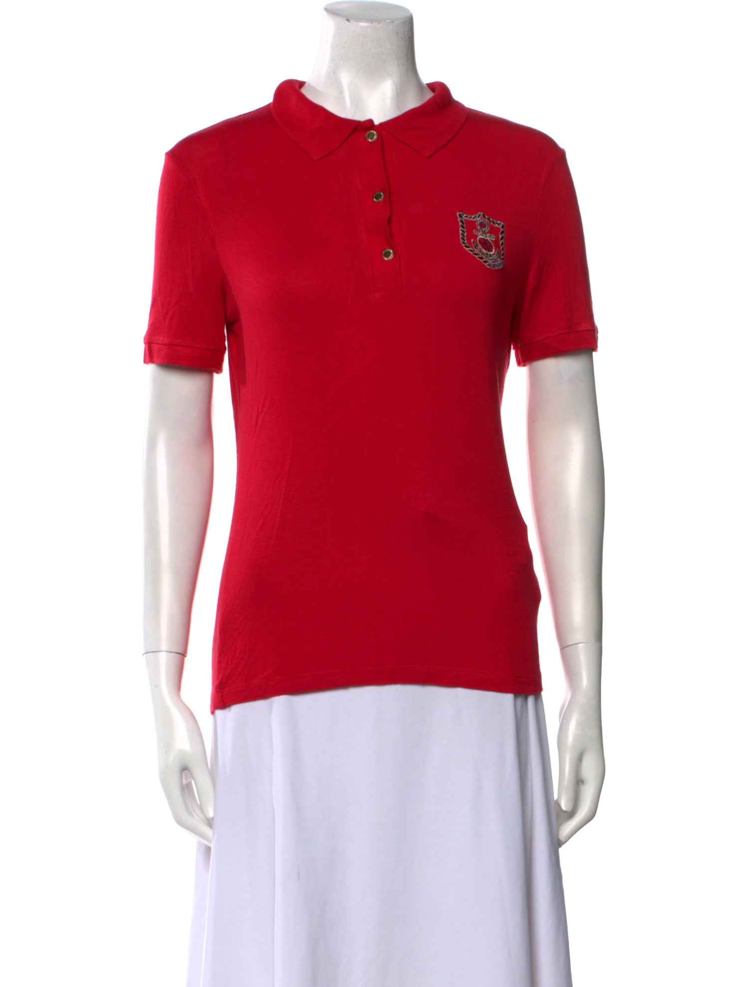 CH Carolina Herrera Mock Neck Short Sleeve Polo