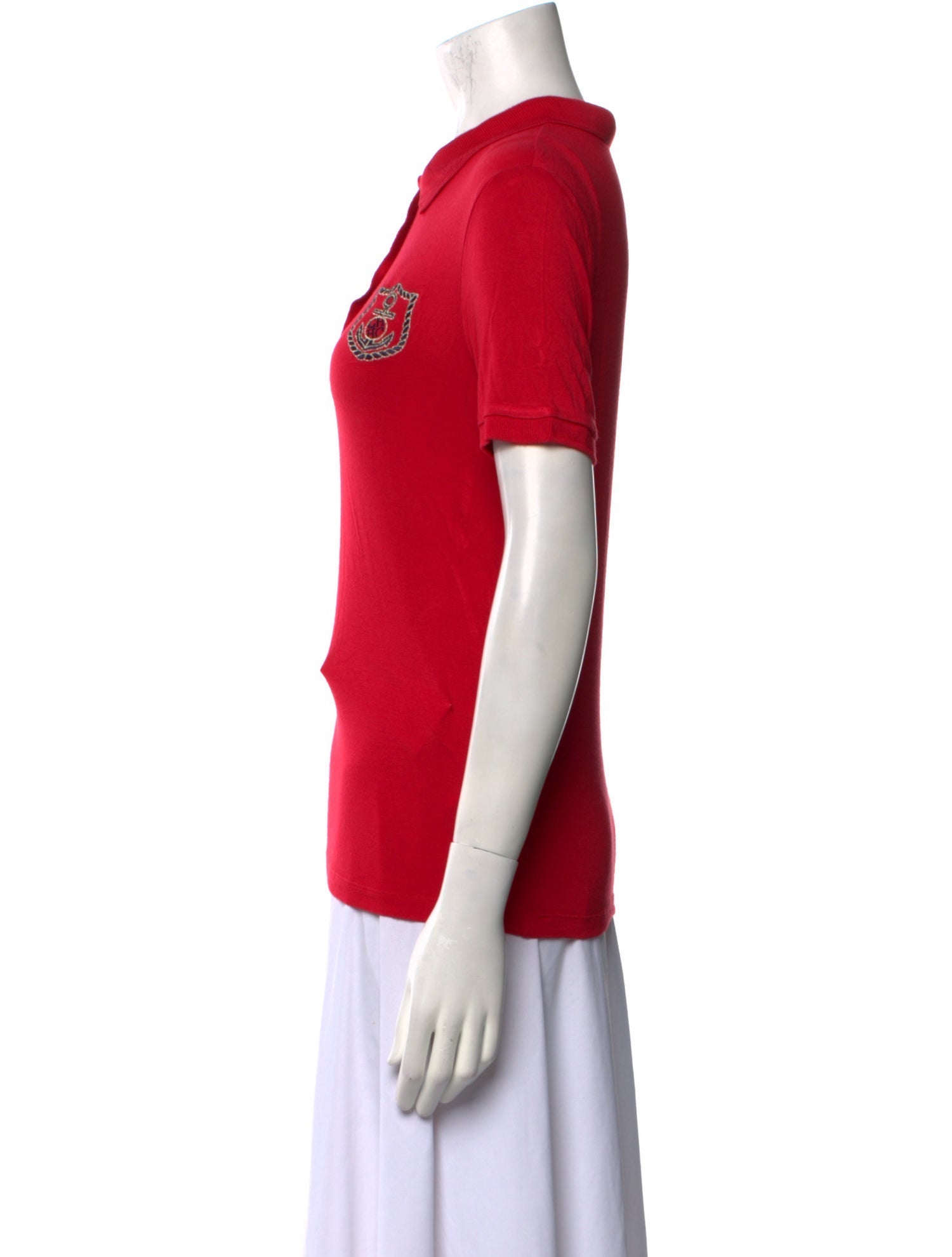 CH Carolina Herrera Mock Neck Short Sleeve Polo