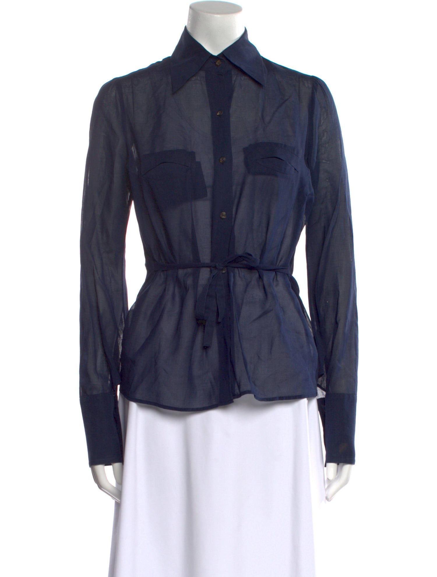 CH Carolina Herrera Long Sleeve Button-Up Top