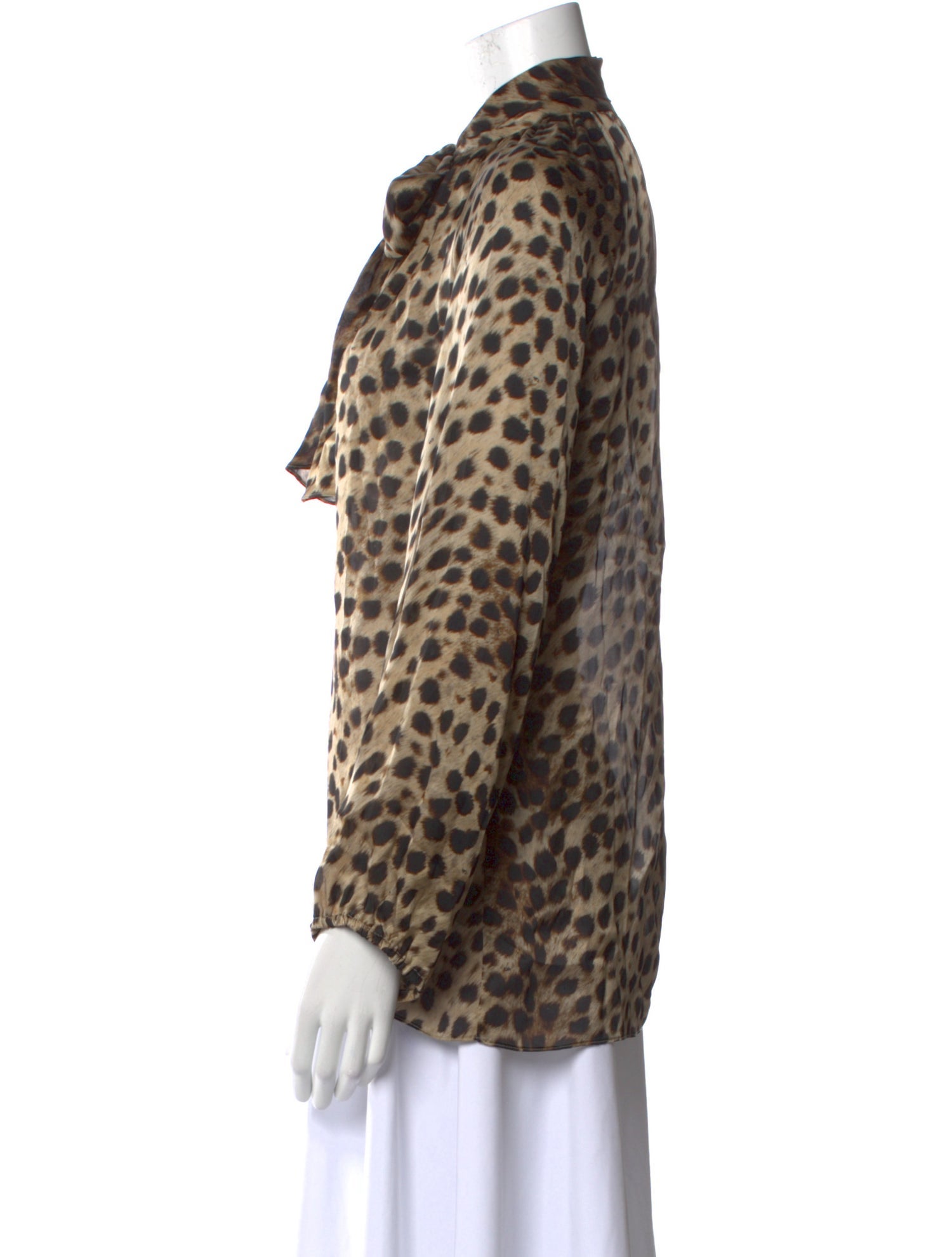 CH Carolina Herrera Silk Animal Print Blouse
