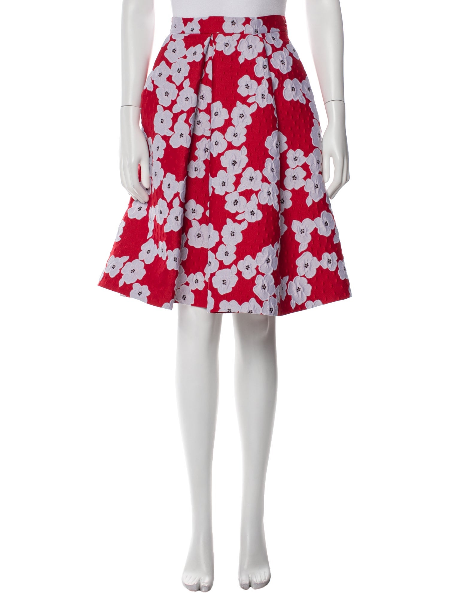 CH Carolina Herrera Floral Print Knee-Length Skirt w/ Tags