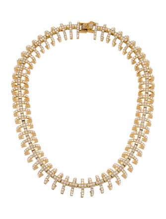 CH Carolina Herrera Crystal Insignia Loop Collar Necklace
