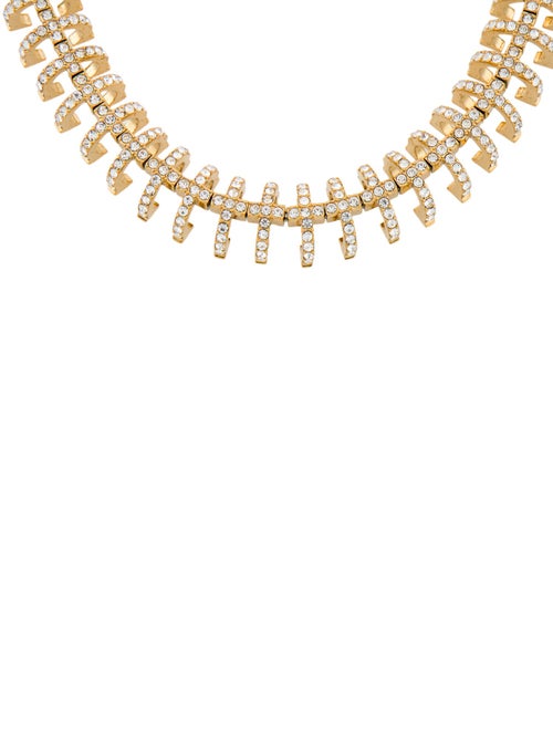 CH Carolina Herrera Crystal Insignia Loop Collar Necklace