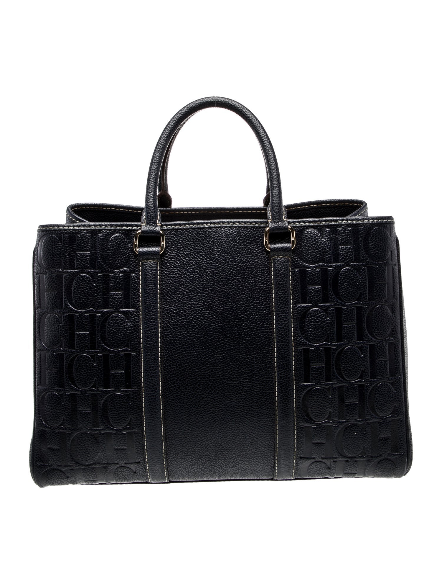 CH Carolina Herrera Leather Top Handle Bag