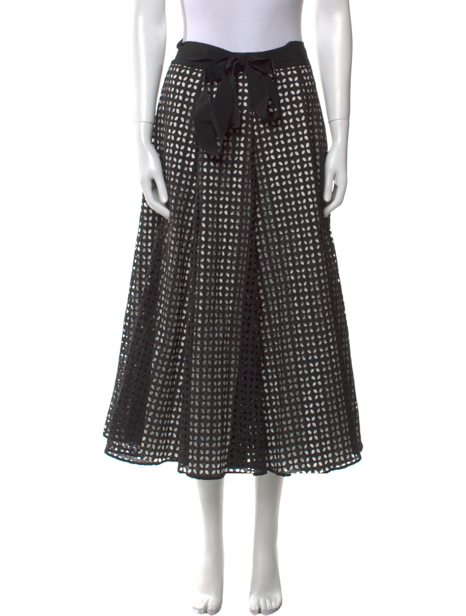 CH Carolina Herrera Cutout Accent Midi Length Skirt