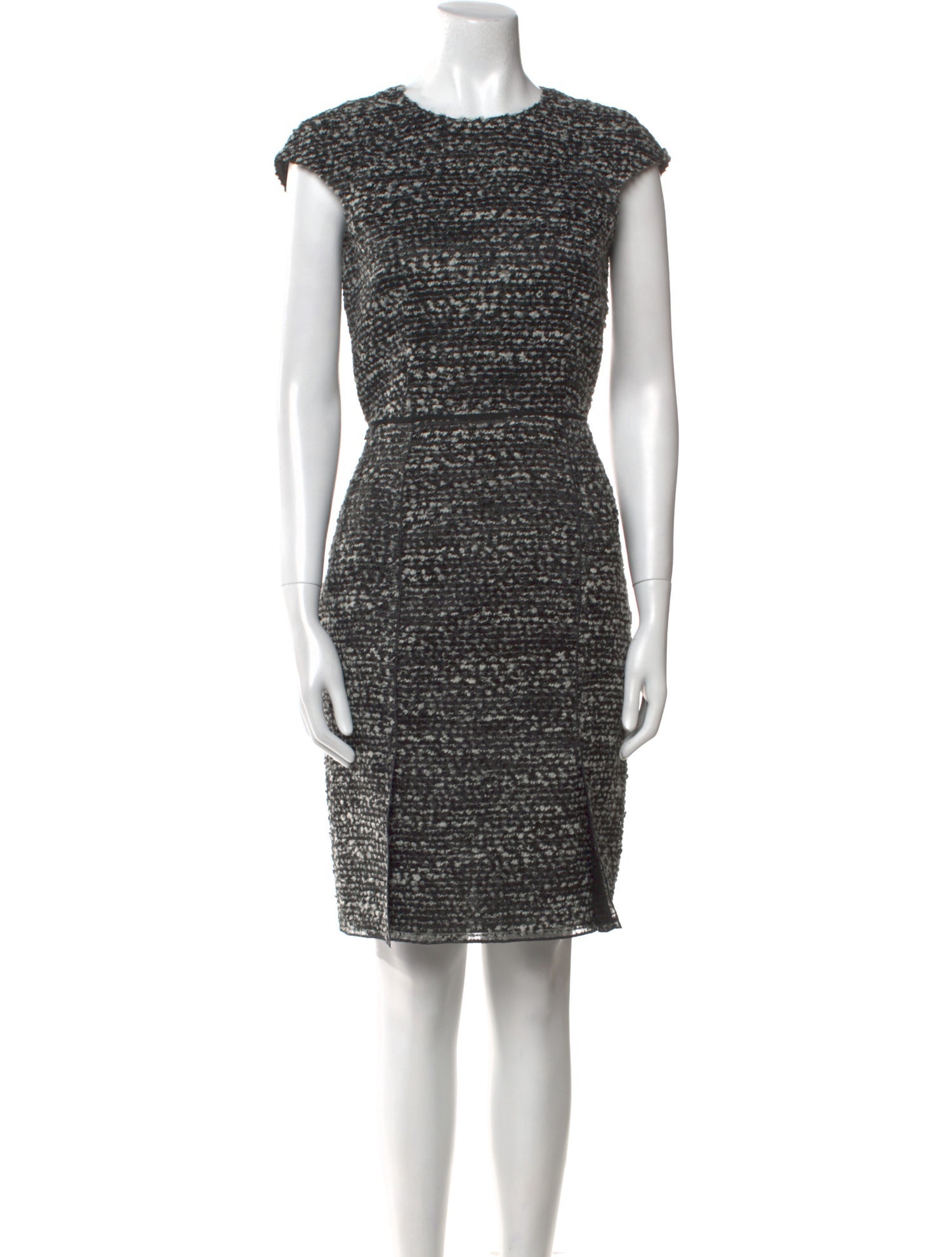 CH Carolina Herrera Tweed Pattern Knee-Length Dress