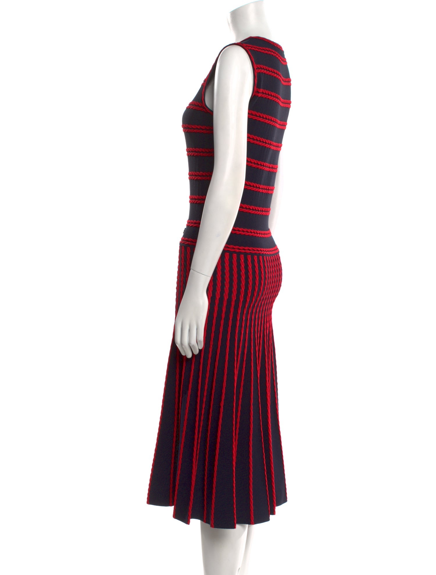 CH Carolina Herrera Striped Midi Length Dress