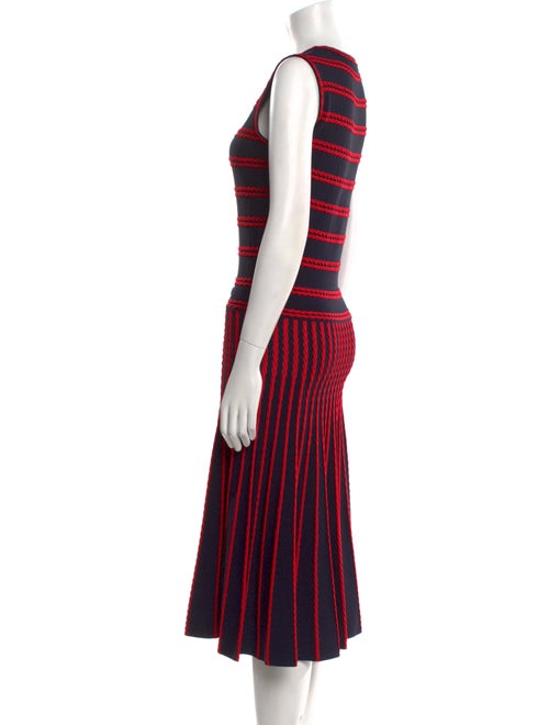 CH Carolina Herrera Striped Midi Length Dress
